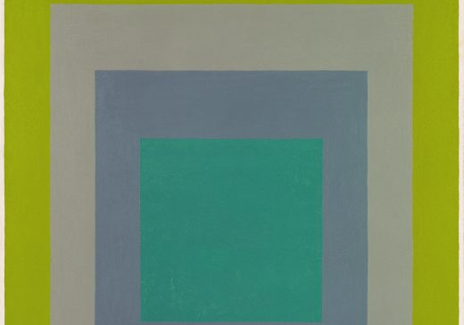 Un cuadro de cuatro cuadrados anidados. El cuadrado más interior es de color turquesa. Está rodeado por un cuadrado gris oscuro, que está rodeado por un cuadrado gris claro. El cuadrado gris claro está rodeado por un cuadrado verde lima.