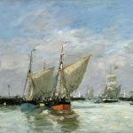 Eugene Boundin Trouville, The Jetties, High Tide Painting