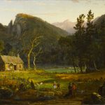 Cropsey Eagle Cliff, Franconia Notch, New Hampshire pintura 1858