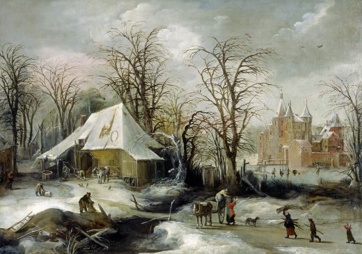 Cuadro de Momper Paisaje de invierno 1625