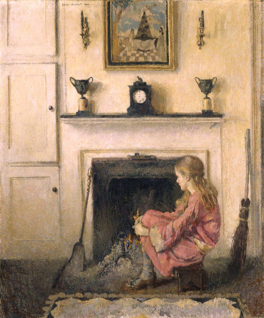 Lilian Westcott hale Alice (Sit-by-the-Fire) Painting 1925
