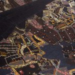 An aerial-view painting of the New York metropolitan area from the perspective of an airplane passenger.