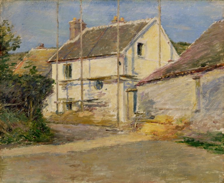 Theodore Robinson House with Scaffolding, Giverny Painting