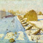 Robert Vonnoh Pintura de sol y sombra de invierno 1890