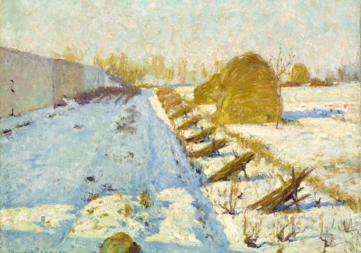 Robert Vonnoh Pintura de sol y sombra de invierno 1890