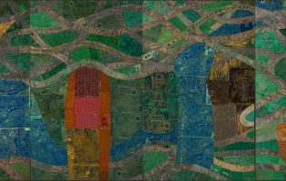 Mixed media art made from reclaimed electronic components