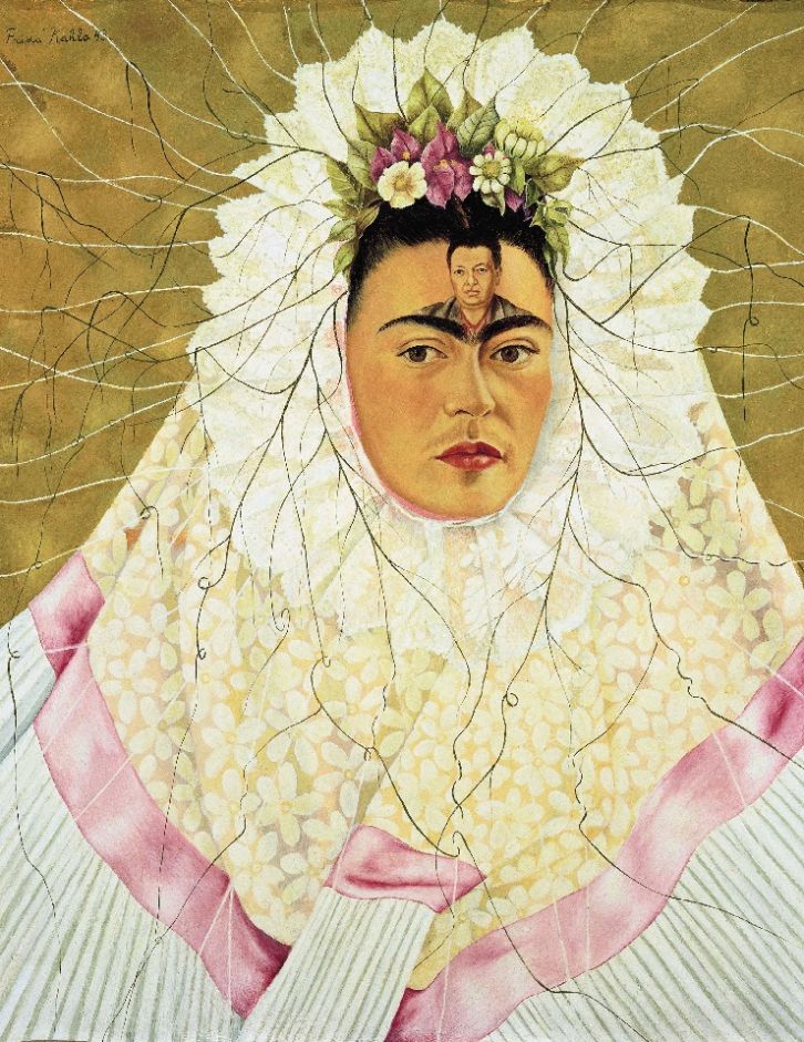 Frida Kahlo, Diego on My Mind, 1943, oil on Masonite