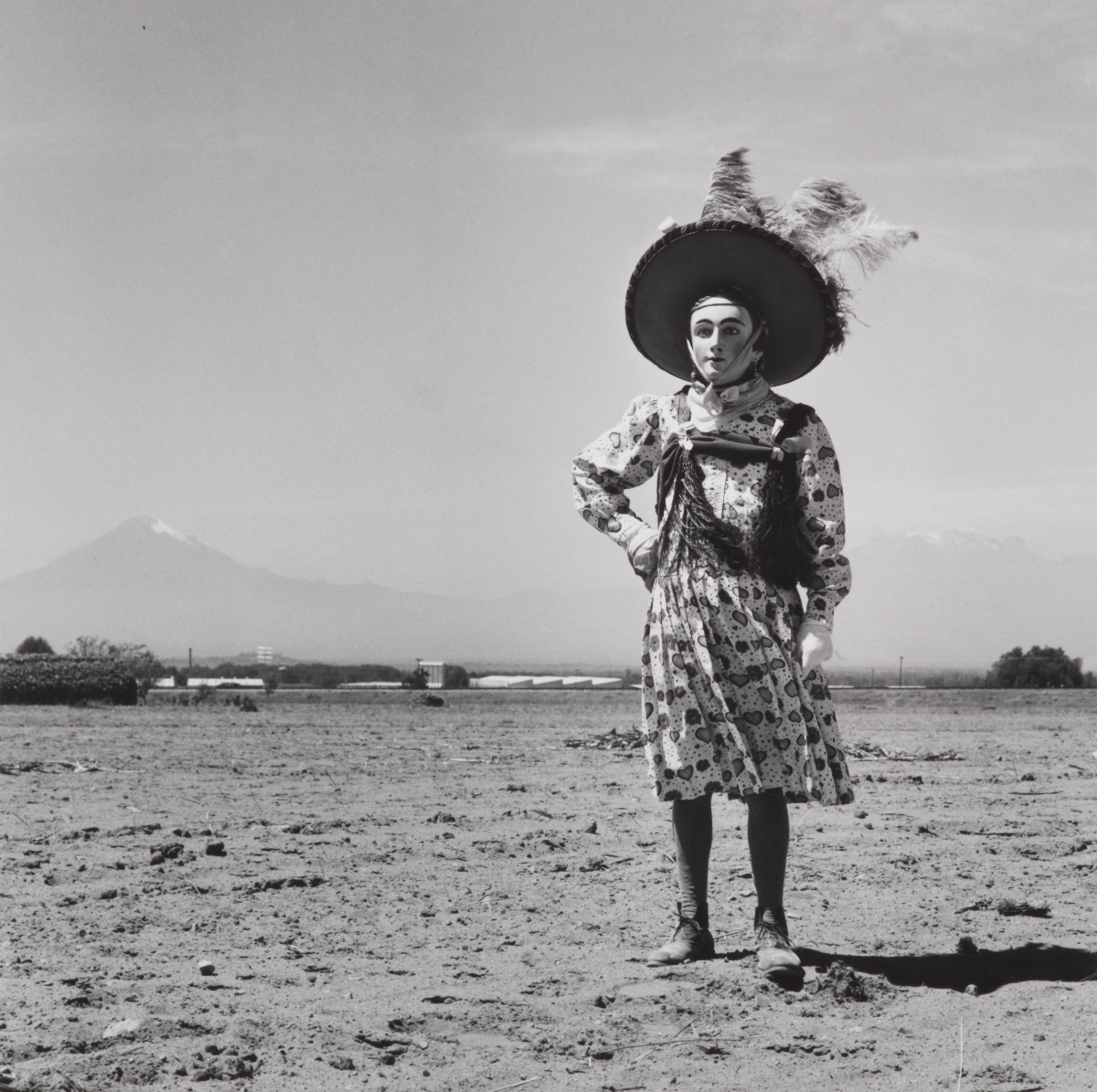 ITURBIDE, Carnaval, Tlaxcala, Mexico, 2012_1_6 A black and white photograph of a masked villager in rural mexico