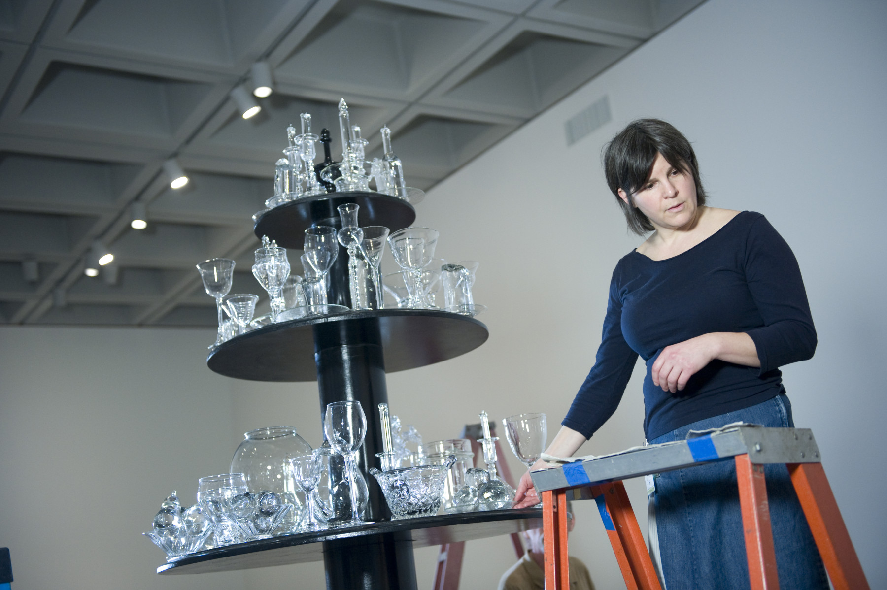 DI25298-167_1800px Artist Beth Lipman installing her work, Bride, as part of the 0 to 60 exhibition.