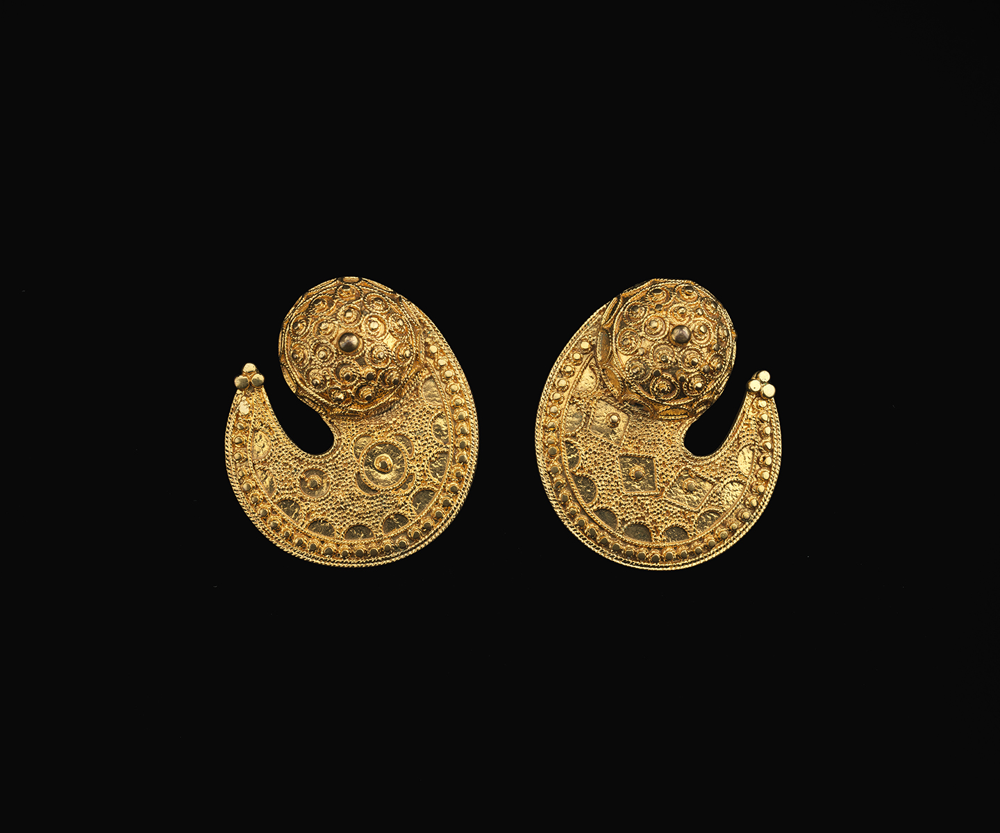 Earrings Gold circular earrings with delicate pattern