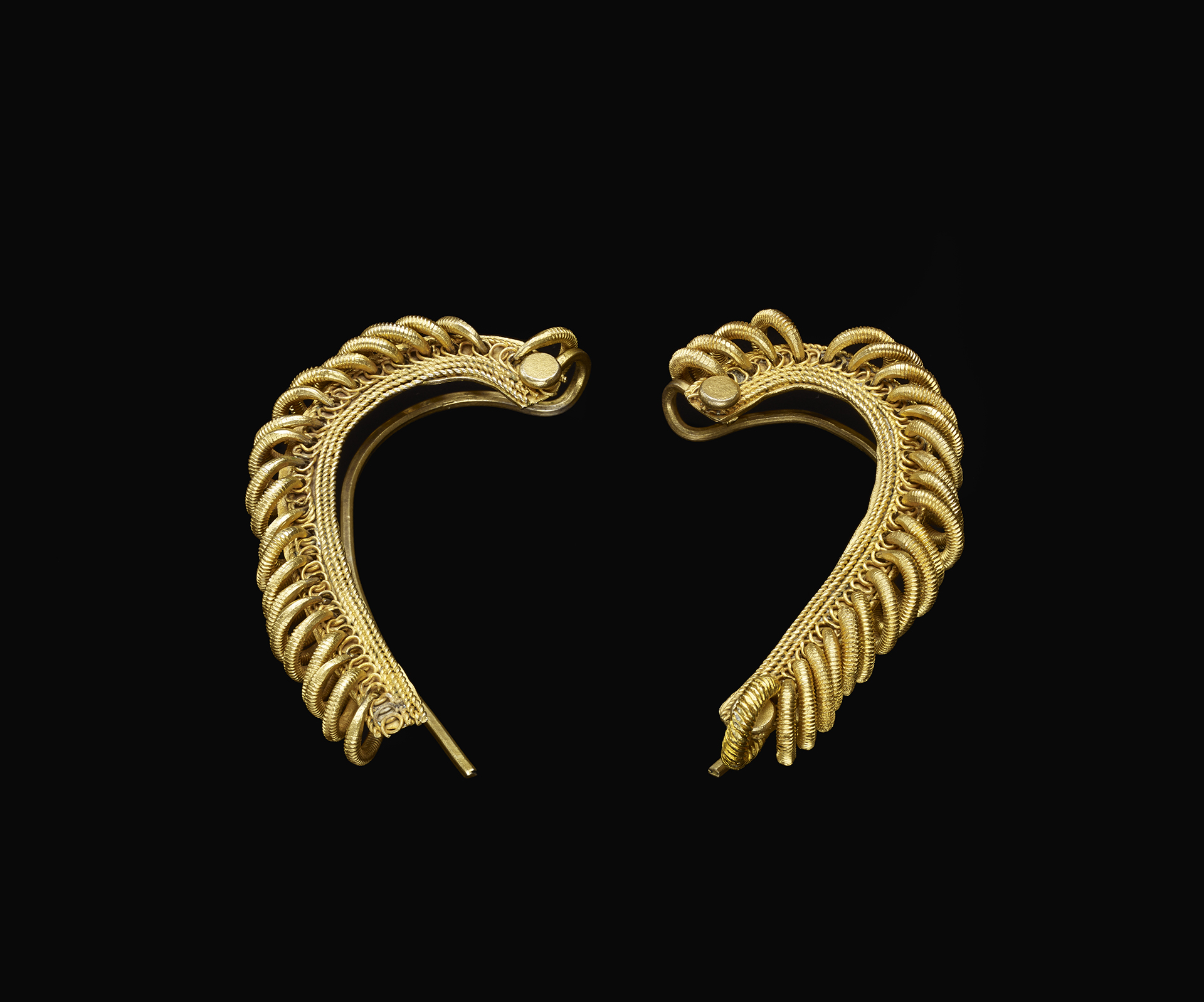 Senegal Earrings Gold dangling curved earrings