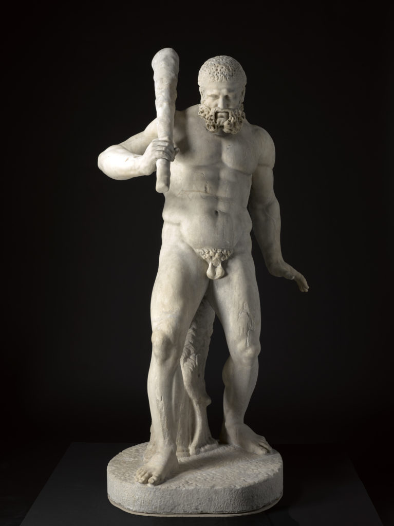 marble statue of a youthful hercules
