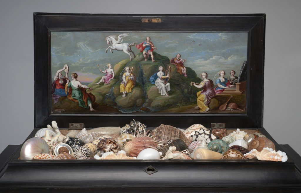 Simon Floquet Ebony Cabinet with Thirteen Painting of Classical Subjects 1630