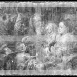 X-ray image of The Virgin and Child with St. John and His Parents showing an additional figure has been painted out.
