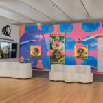 Gallery view of new West Building lobby featuring commisioned work by JP Jermaine Powell.