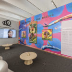 Gallery view of new West Building lobby featuring commisioned work by JP Jermaine Powell.