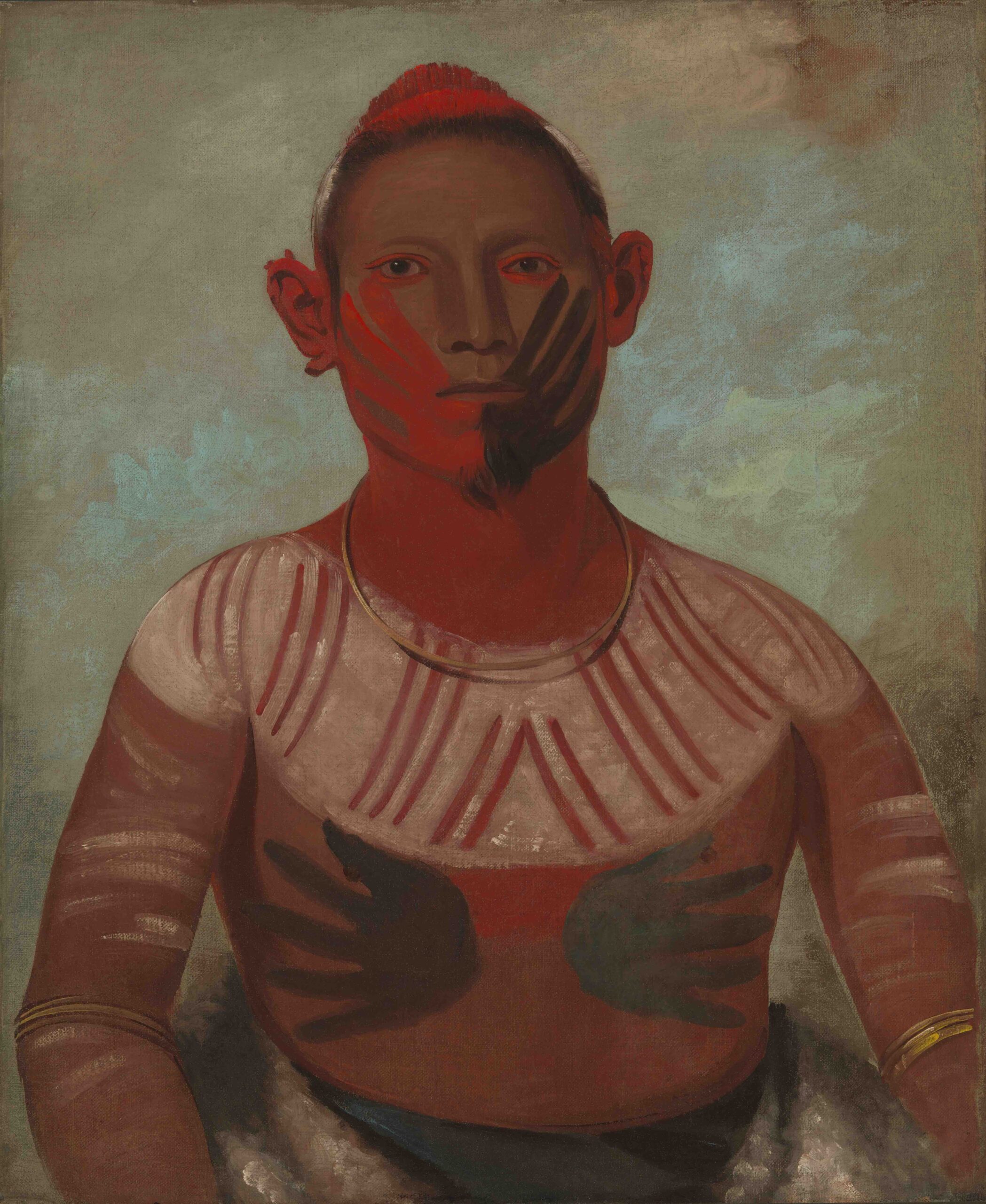 George Catlin, I-o-wáy, One of Black Hawk’s Principal Warriors, 1832, oil on canvas, 29 x 24 in. (73.7 x 60.9 cm), Photo Credit: Smithsonian American Art Museum, Gift of Mrs. Joseph Harrison, Jr., 1985.66.12 George Catlin, I-o-wáy, One of Black Hawk's Principal Warriors, 1832, oil on canvas, 29 x 24 in. (73.7 x 60.9 cm), Photo Credit: Smithsonian American Art Museum, Gift of Mrs. Joseph Harrison, Jr., 1985.66.12