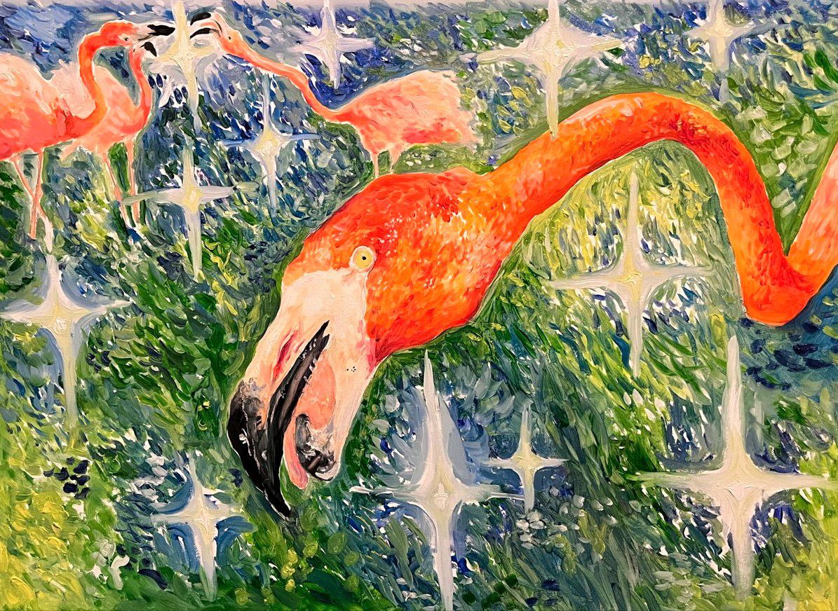 Kiara-Gantt-Teens-Inspired Paitings of flamingos
